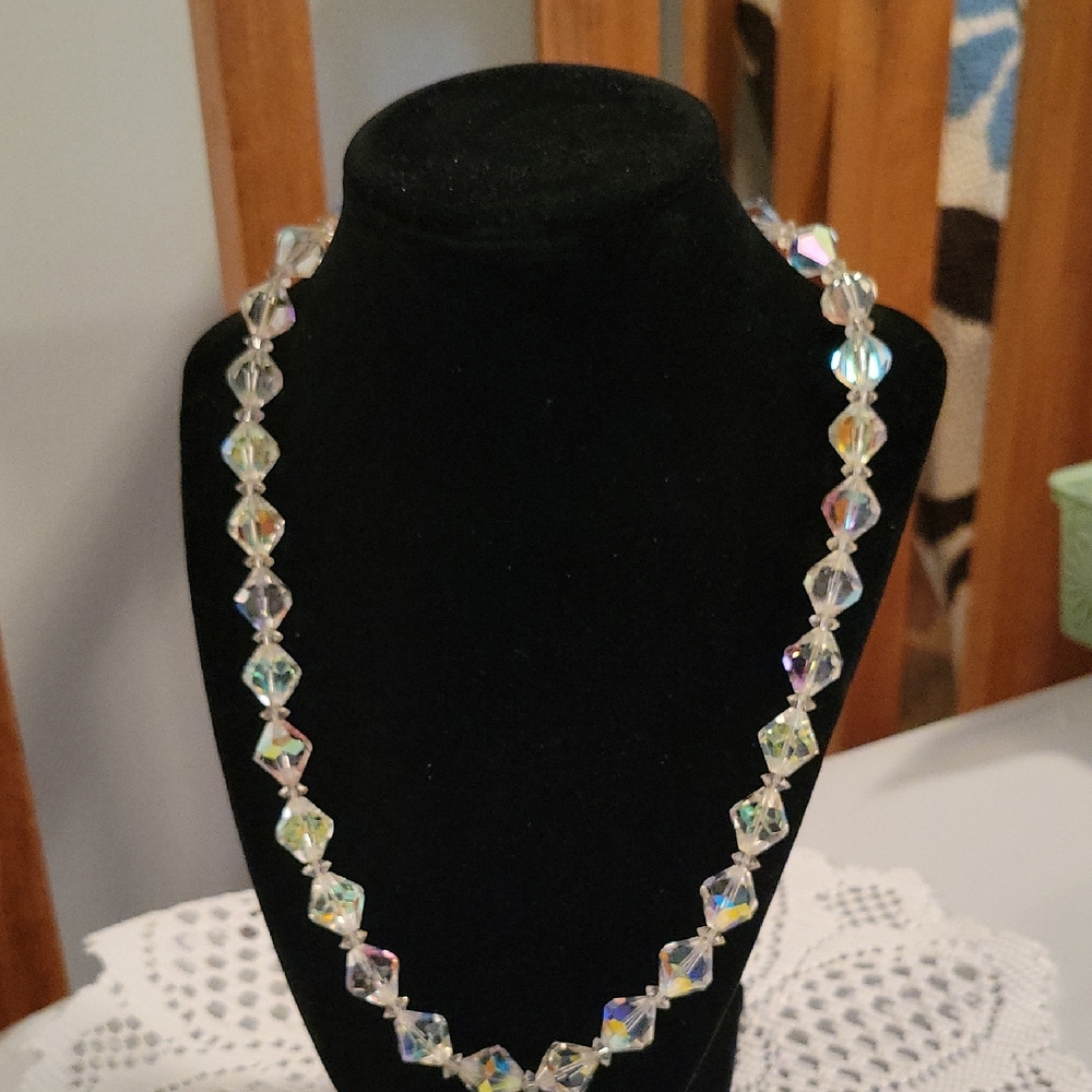 1950s Aurora Borealis Crystal Necklace - Picture 1 of 4